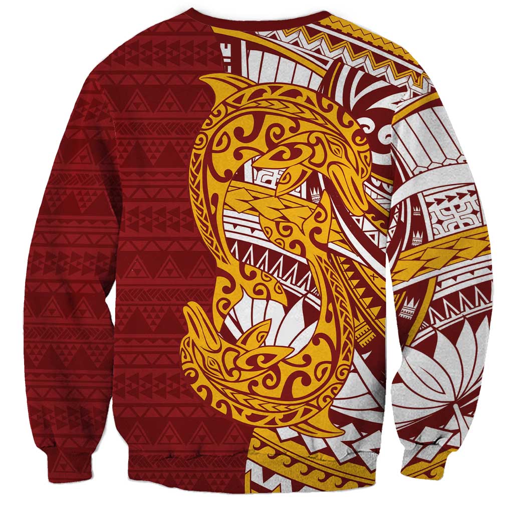 Couple Dolphins Maori Motif Sweatshirt - Polynesian Pride