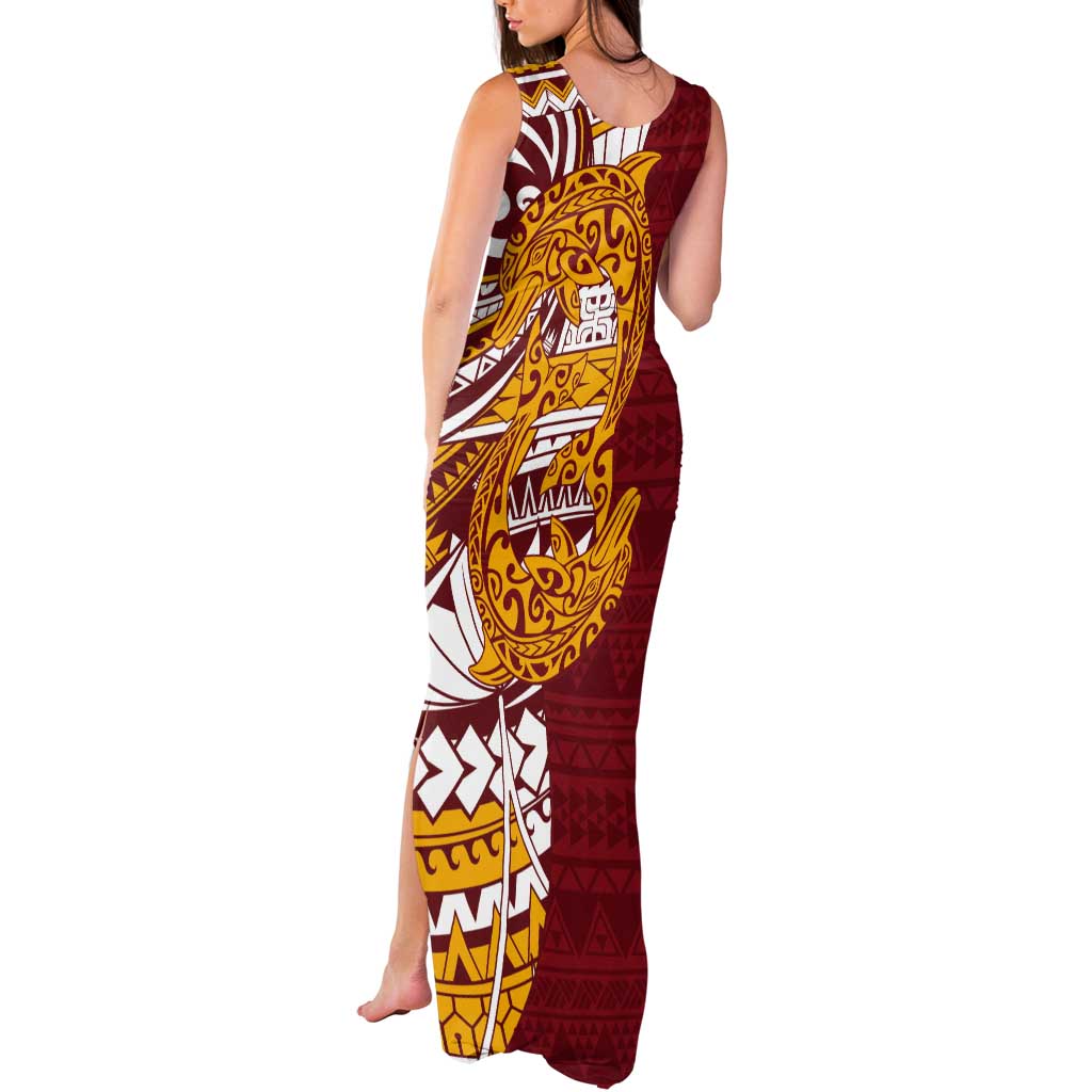 Couple Dolphins Maori Motif Tank Maxi Dress - Polynesian Pride