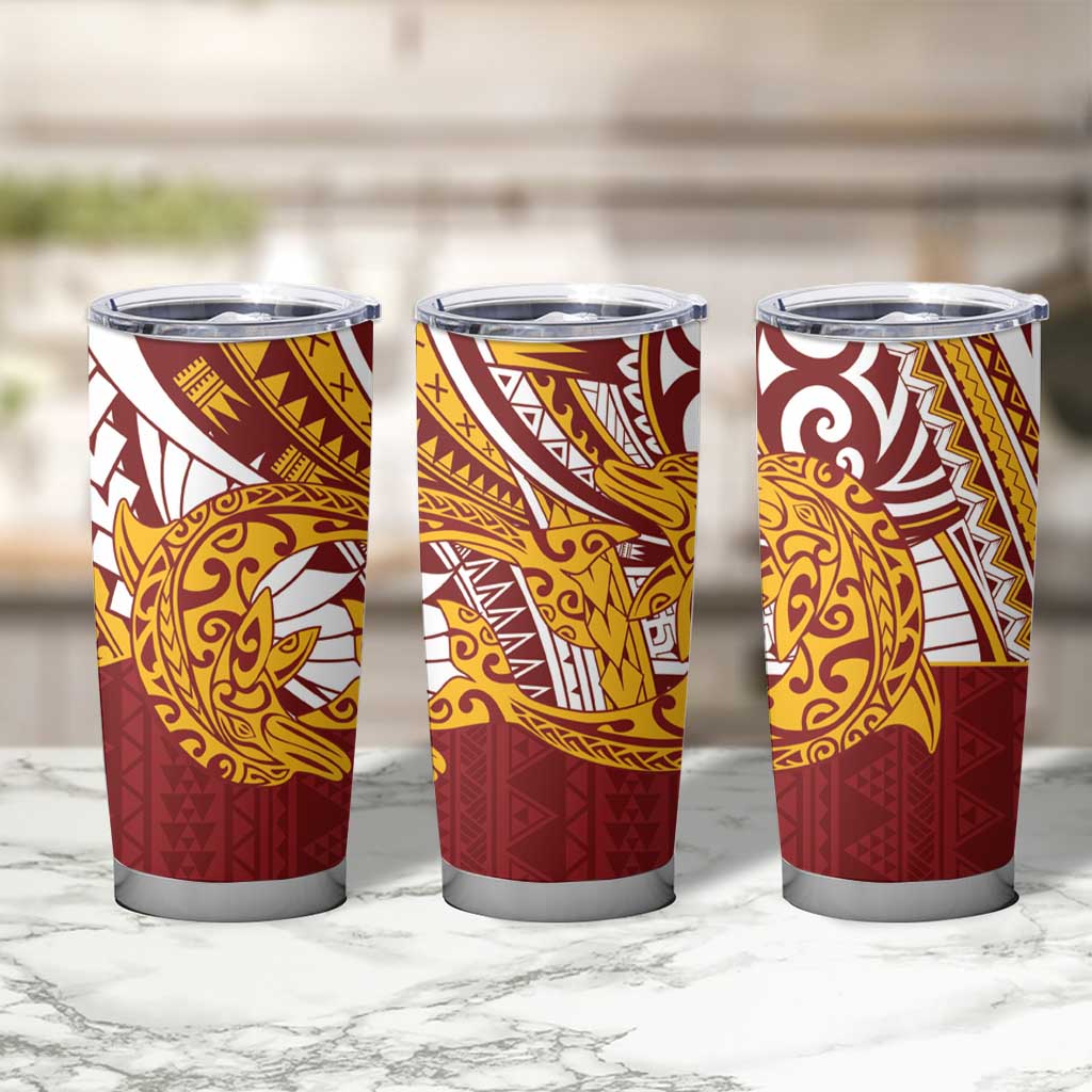 Couple Dolphins Maori Motif Tumbler Cup - Polynesian Pride