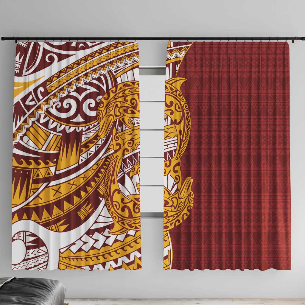 Couple Dolphins Maori Motif Window Curtain - Polynesian Pride