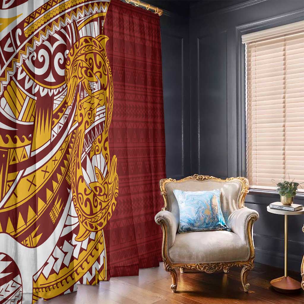 Couple Dolphins Maori Motif Window Curtain - Polynesian Pride