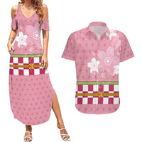 Japanese Asanoha Pattern Couples Matching Summer Maxi Dress and Hawaiian Shirt Charm Against Evil Spirits - Polynesian Pride