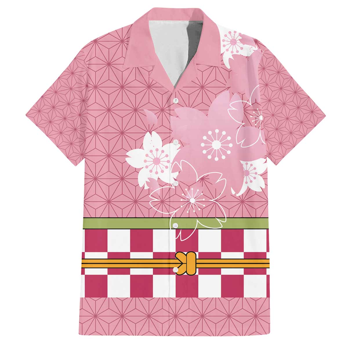 Japanese Asanoha Pattern Family Matching Off The Shoulder Long Sleeve Dress and Hawaiian Shirt Charm Against Evil Spirits - Polynesian Pride