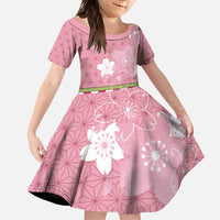 Japanese Asanoha Pattern Family Matching Off Shoulder Maxi Dress and Hawaiian Shirt Charm Against Evil Spirits - Polynesian Pride