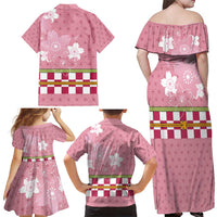 Japanese Asanoha Pattern Family Matching Off Shoulder Maxi Dress and Hawaiian Shirt Charm Against Evil Spirits - Polynesian Pride