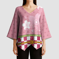 Japanese Asanoha Pattern Kimono Sleeve Blouse Charm Against Evil Spirits - Polynesian Pride