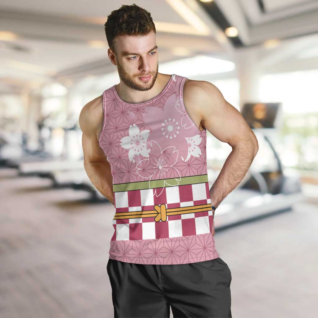 Japanese Asanoha Pattern Men Tank Top Charm Against Evil Spirits - Polynesian Pride