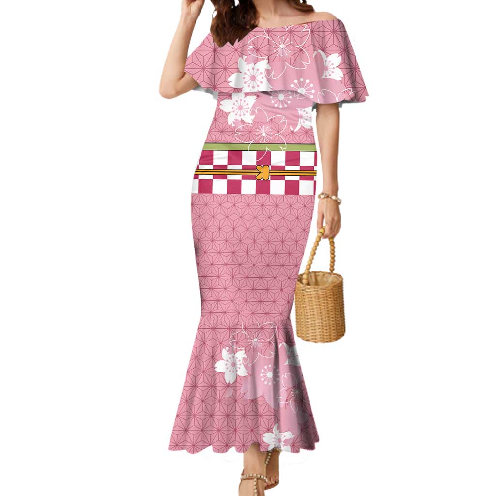 Japanese Asanoha Pattern Mermaid Dress Charm Against Evil Spirits - Polynesian Pride