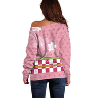 Japanese Asanoha Pattern Off Shoulder Sweater Charm Against Evil Spirits - Polynesian Pride