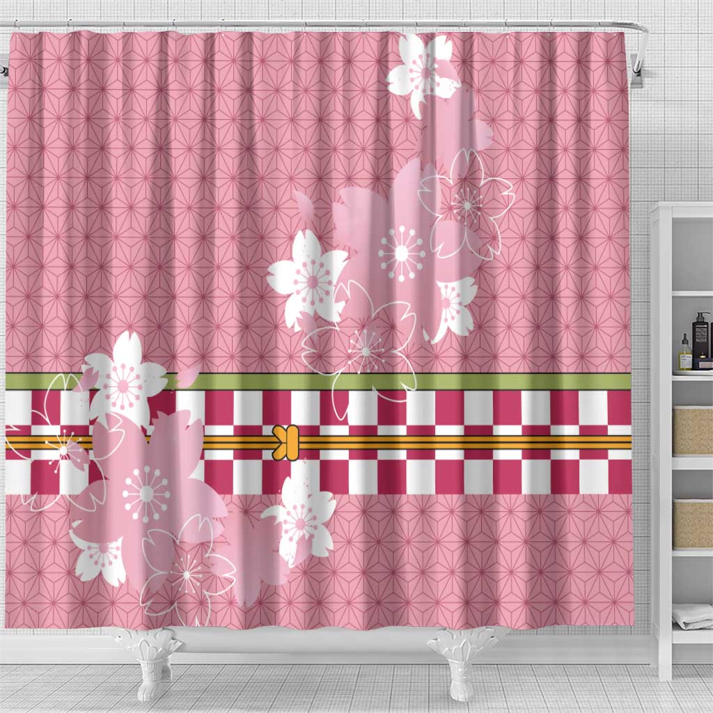Japanese Asanoha Pattern Shower Curtain Charm Against Evil Spirits - Polynesian Pride