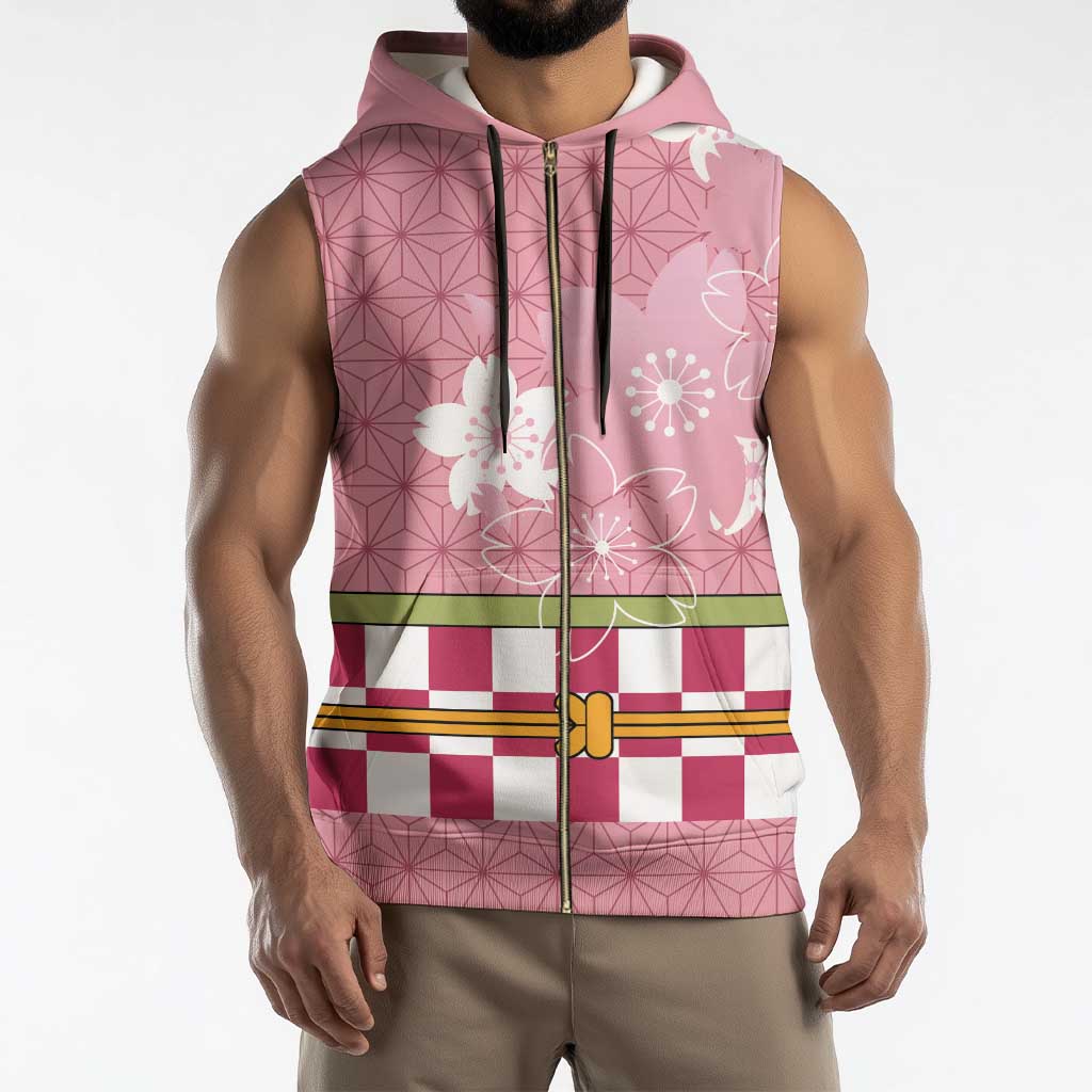 Japanese Asanoha Pattern Sleeveless Zip Hoodie Charm Against Evil Spirits - Polynesian Pride