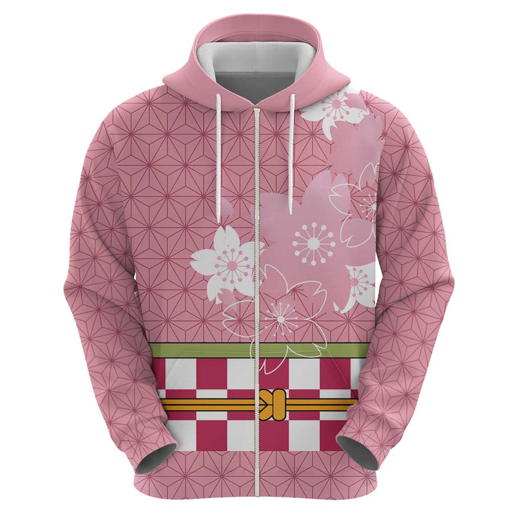 Japanese Asanoha Pattern Zip Hoodie Charm Against Evil Spirits - Polynesian Pride