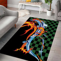 Japanese Asanoha Pattern Area Rug Sun Flame Slayer Dragon Hinokami Kagura Spirit - Polynesian Pride