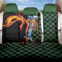Japanese Asanoha Pattern Back Car Seat Cover Sun Flame Slayer Dragon Hinokami Kagura Spirit - Polynesian Pride
