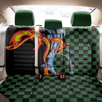 Japanese Asanoha Pattern Back Car Seat Cover Sun Flame Slayer Dragon Hinokami Kagura Spirit - Polynesian Pride