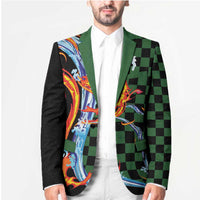 Japanese Asanoha Pattern Blazer Sun Flame Slayer Dragon Hinokami Kagura Spirit - Polynesian Pride
