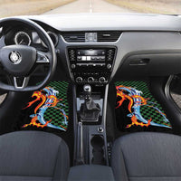 Japanese Asanoha Pattern Car Mats Sun Flame Slayer Dragon Hinokami Kagura Spirit - Polynesian Pride