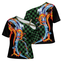 Japanese Asanoha Pattern Cross Shoulder Shirt Sun Flame Slayer Dragon Hinokami Kagura Spirit LT9 - Polynesian Pride