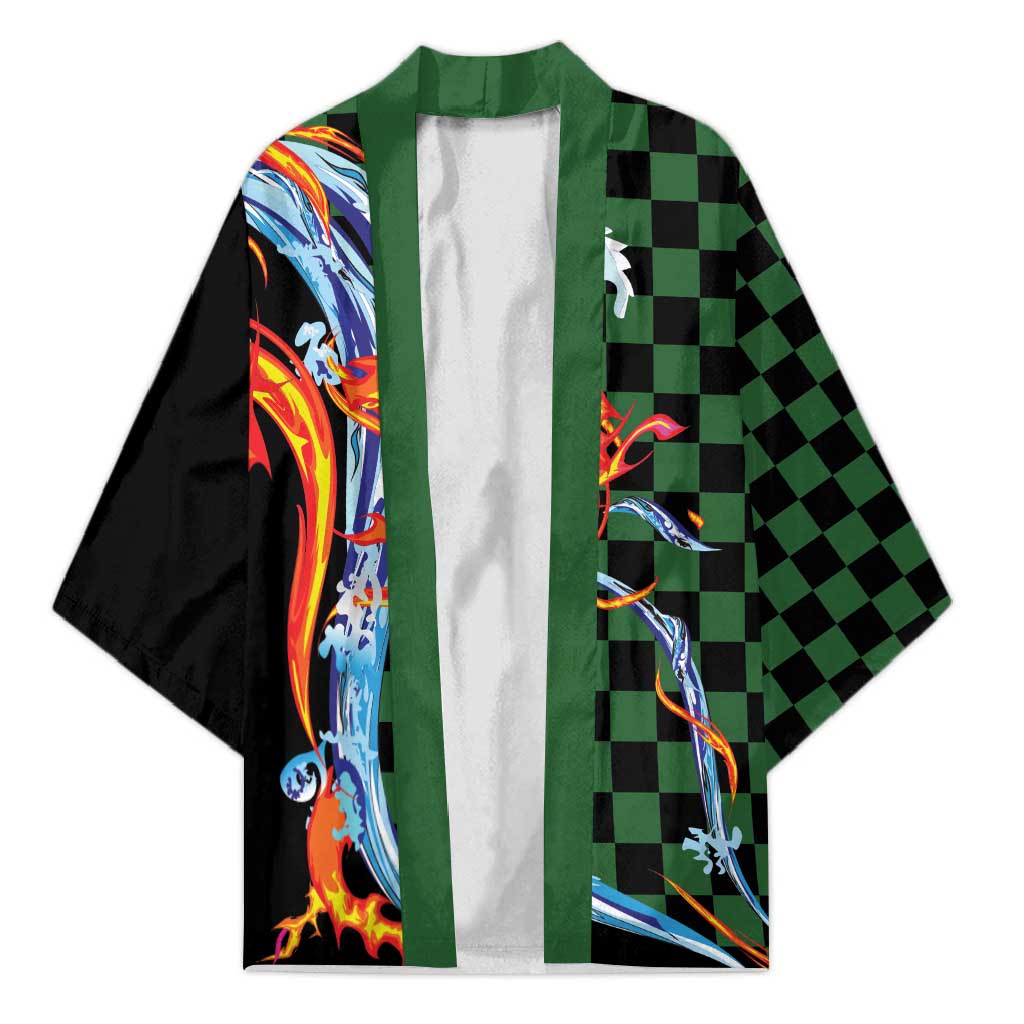 Japanese Asanoha Pattern Kimono Sun Flame Slayer Dragon Hinokami Kagura Spirit - Polynesian Pride