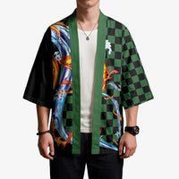 Japanese Asanoha Pattern Kimono Sun Flame Slayer Dragon Hinokami Kagura Spirit - Polynesian Pride