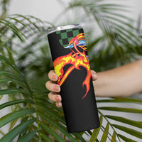 Japanese Asanoha Pattern Skinny Tumbler Sun Flame Slayer Dragon Hinokami Kagura Spirit - Polynesian Pride