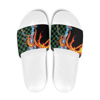 Japanese Asanoha Pattern Slide Sandals Sun Flame Slayer Dragon Hinokami Kagura Spirit - Polynesian Pride