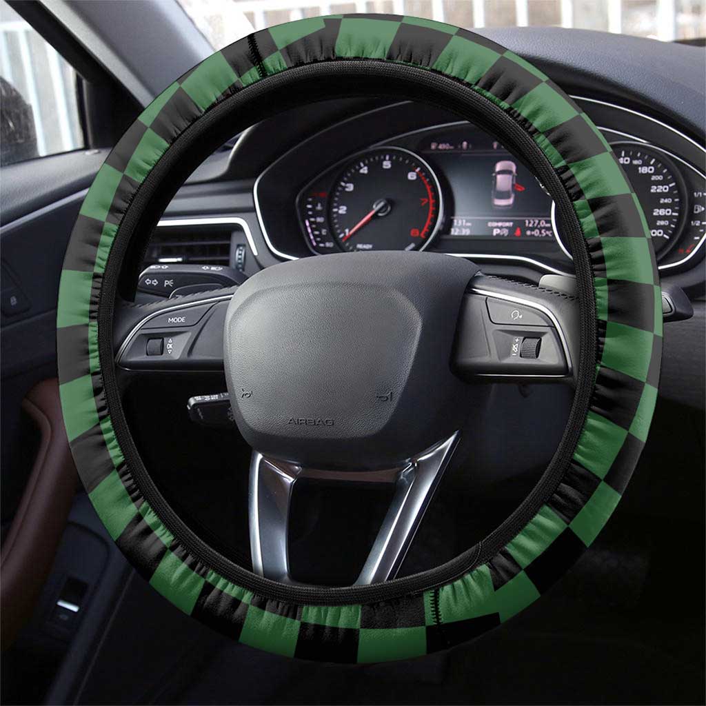 Japanese Asanoha Pattern Steering Wheel Cover Sun Flame Slayer Dragon Hinokami Kagura Spirit - Polynesian Pride