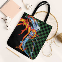 Japanese Asanoha Pattern Tote Bag Sun Flame Slayer Dragon Hinokami Kagura Spirit - Polynesian Pride