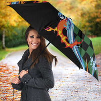 Japanese Asanoha Pattern Umbrella Sun Flame Slayer Dragon Hinokami Kagura Spirit - Polynesian Pride