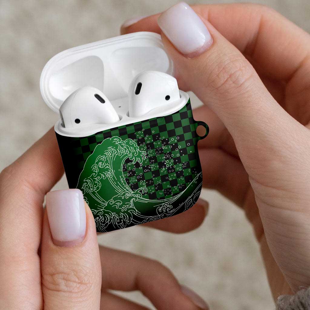 Japanese Asanoha Pattern AirPods Case Water Breathing Slayer Dragon - Polynesian Pride