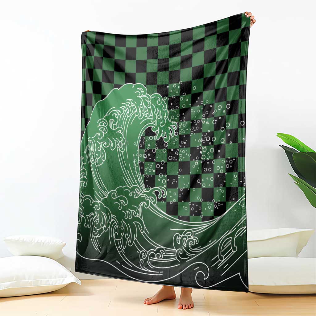 Japanese Asanoha Pattern Blanket Water Breathing Slayer Dragon - Polynesian Pride