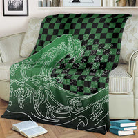 Japanese Asanoha Pattern Blanket Water Breathing Slayer Dragon - Polynesian Pride