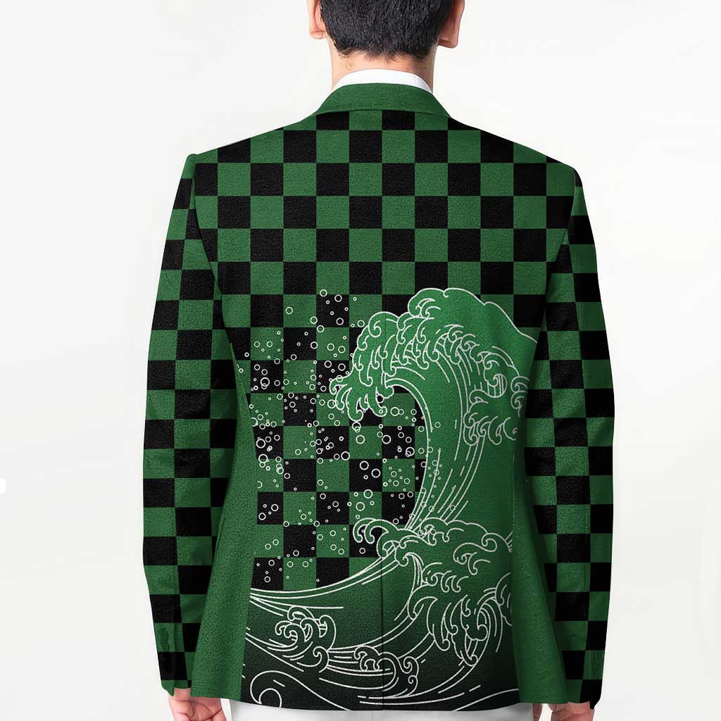 Japanese Asanoha Pattern Blazer Water Breathing Slayer Dragon - Polynesian Pride