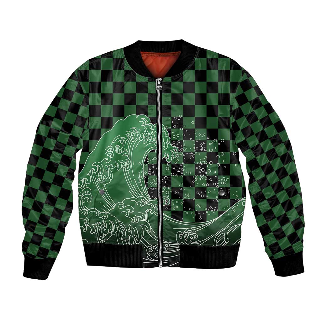 Japanese Asanoha Pattern Bomber Jacket Water Breathing Slayer Dragon - Polynesian Pride