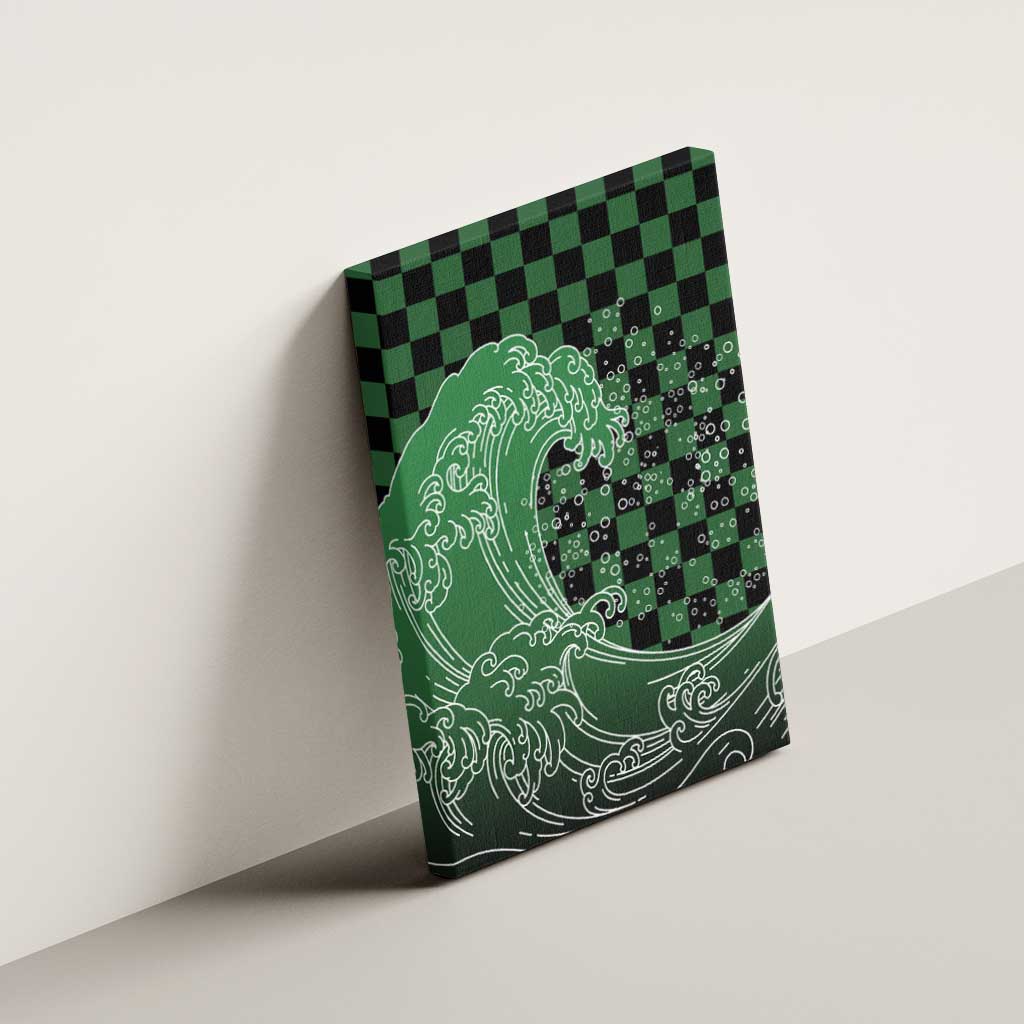 Japanese Asanoha Pattern Canvas Wall Art Water Breathing Slayer Dragon - Polynesian Pride