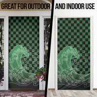 Japanese Asanoha Pattern Door Cover Water Breathing Slayer Dragon - Polynesian Pride