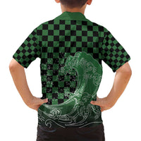 Japanese Asanoha Pattern Family Matching Long Sleeve Bodycon Dress and Hawaiian Shirt Water Breathing Slayer Dragon LT9 - Polynesian Pride