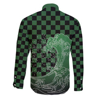 Japanese Asanoha Pattern Family Matching Long Sleeve Bodycon Dress and Hawaiian Shirt Water Breathing Slayer Dragon LT9 - Polynesian Pride