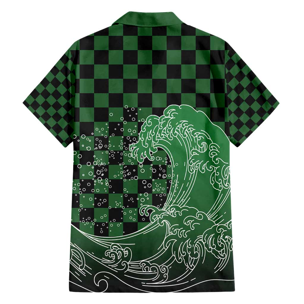 Japanese Asanoha Pattern Family Matching Short Sleeve Bodycon Dress and Hawaiian Shirt Water Breathing Slayer Dragon LT9 - Polynesian Pride