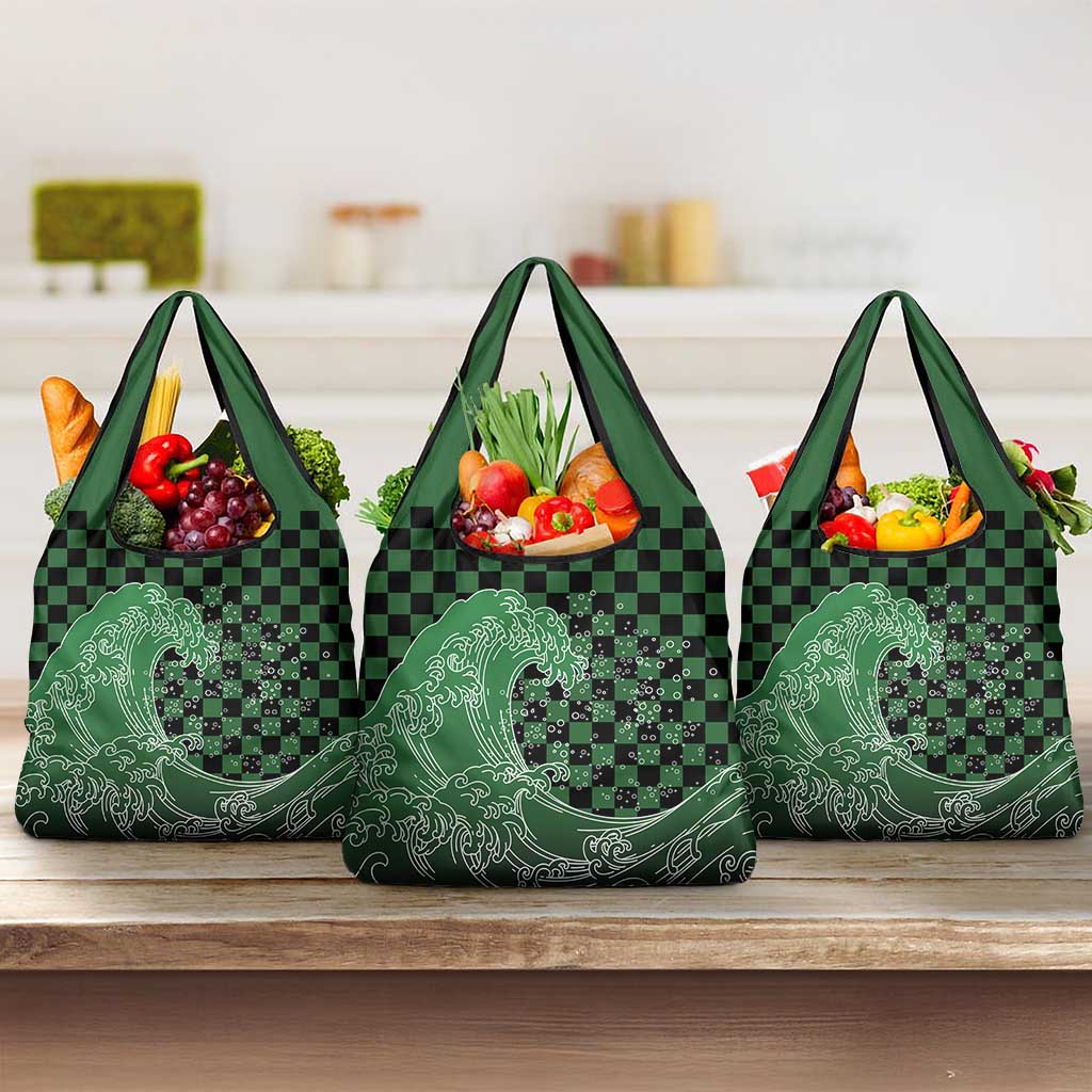 Japanese Asanoha Pattern Grocery Bag Water Breathing Slayer Dragon - Polynesian Pride