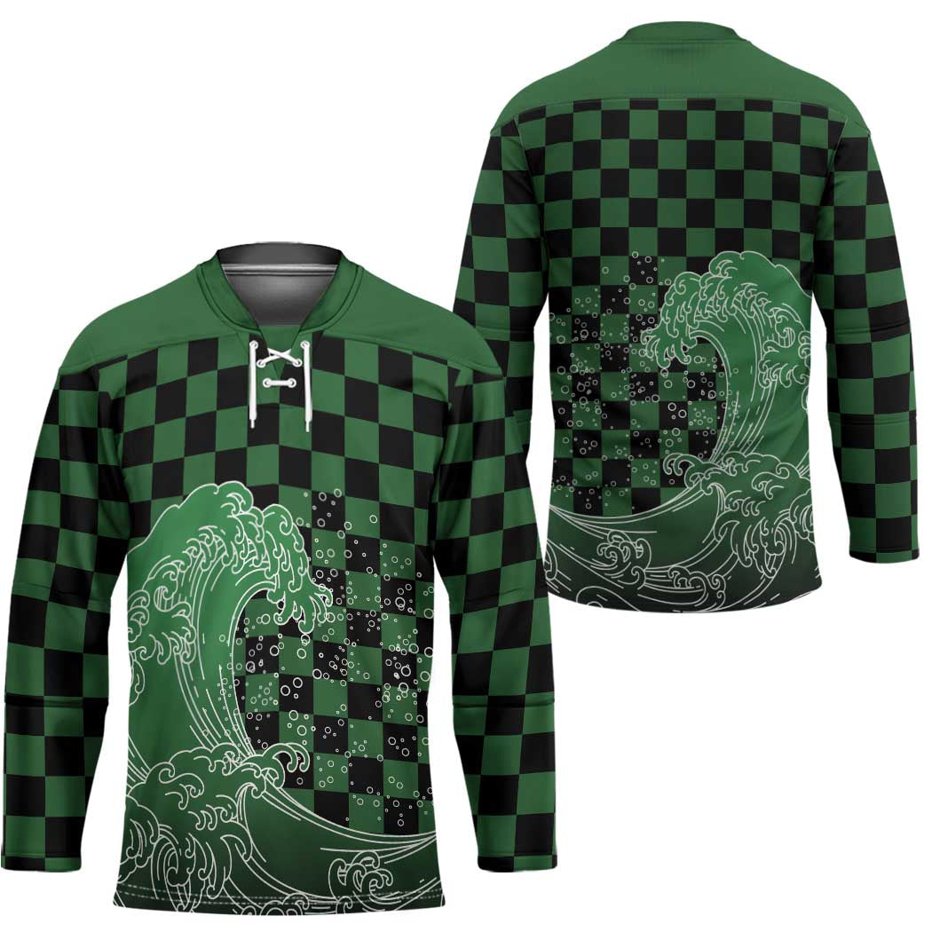 Japanese Asanoha Pattern Hockey Jersey Water Breathing Slayer Dragon - Polynesian Pride