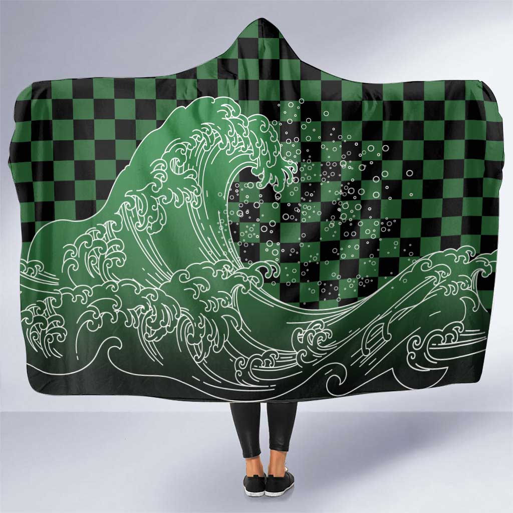 Japanese Asanoha Pattern Hooded Blanket Water Breathing Slayer Dragon - Polynesian Pride