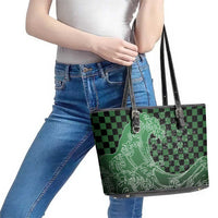 Japanese Asanoha Pattern Leather Tote Bag Water Breathing Slayer Dragon - Polynesian Pride