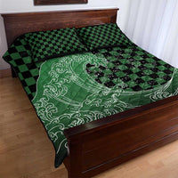 Japanese Asanoha Pattern Quilt Bed Set Water Breathing Slayer Dragon - Polynesian Pride