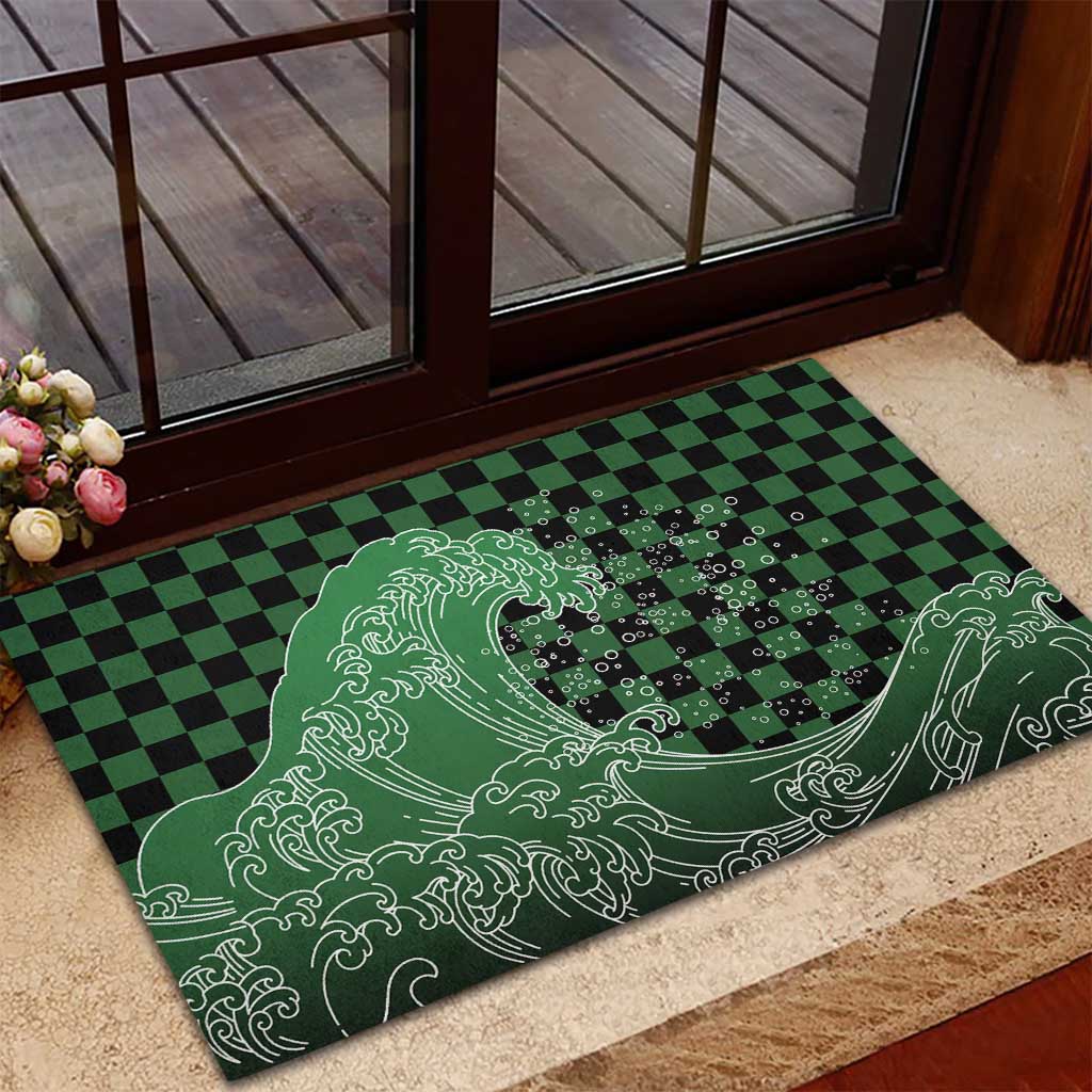 Japanese Asanoha Pattern Rubber Doormat Water Breathing Slayer Dragon - Polynesian Pride