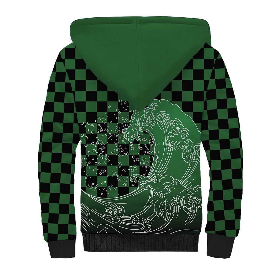 Japanese Asanoha Pattern Sherpa Hoodie Water Breathing Slayer Dragon - Polynesian Pride