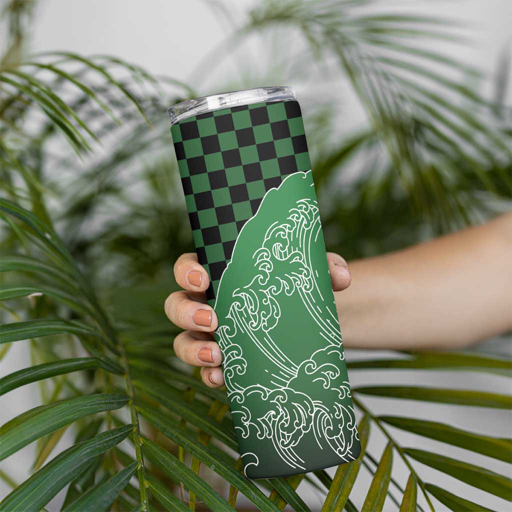 Japanese Asanoha Pattern Skinny Tumbler Water Breathing Slayer Dragon - Polynesian Pride
