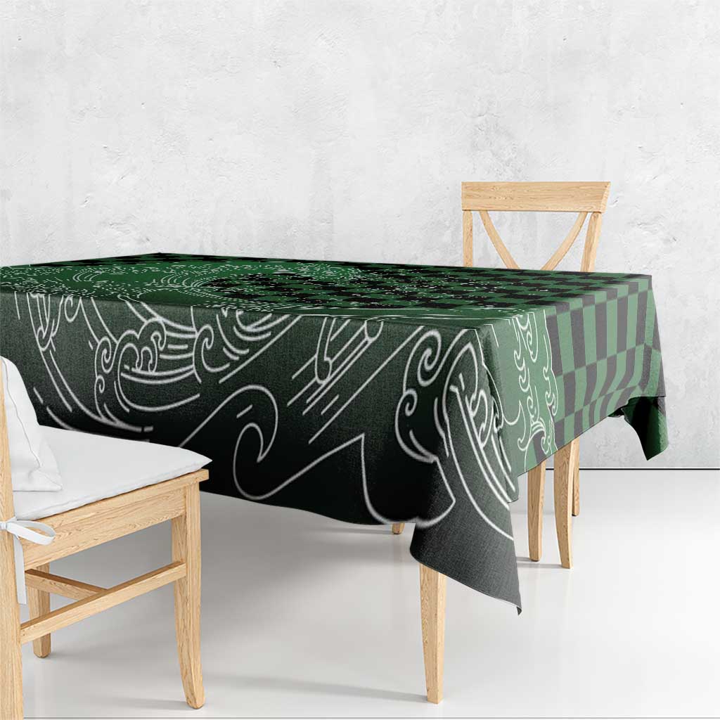 Japanese Asanoha Pattern Tablecloth Water Breathing Slayer Dragon - Polynesian Pride