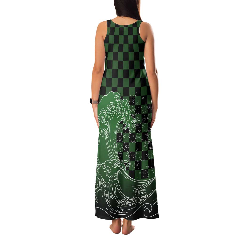 Japanese Asanoha Pattern Tank Maxi Dress Water Breathing Slayer Dragon - Polynesian Pride