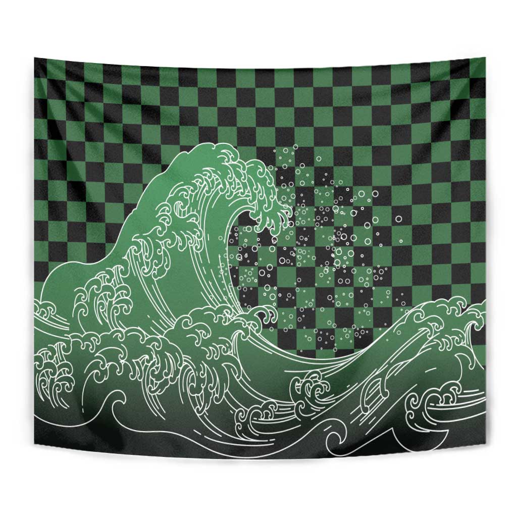 Japanese Asanoha Pattern Tapestry Water Breathing Slayer Dragon - Polynesian Pride